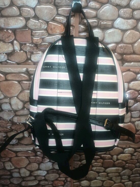 Tommy Hilfiger Pink & Black Mini Backpack Adjustable Straps New main image 12